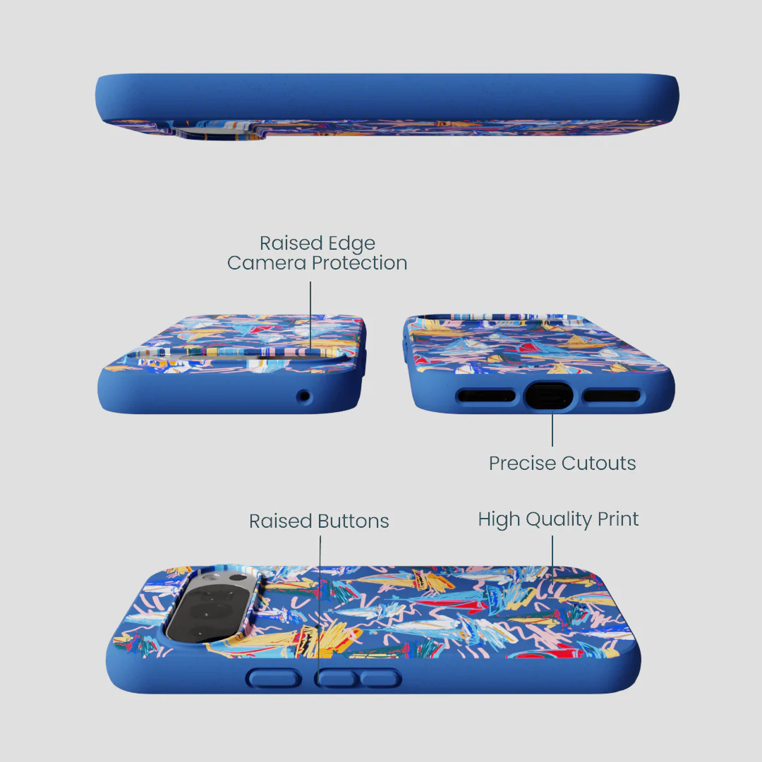 Electric Blue Dockside Dreams Google Pixel 10/10 Pro Case - Image 2