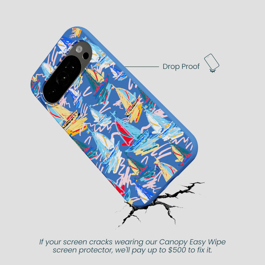 Electric Blue Dockside Dreams Google Pixel 10/10 Pro Case - Image 4