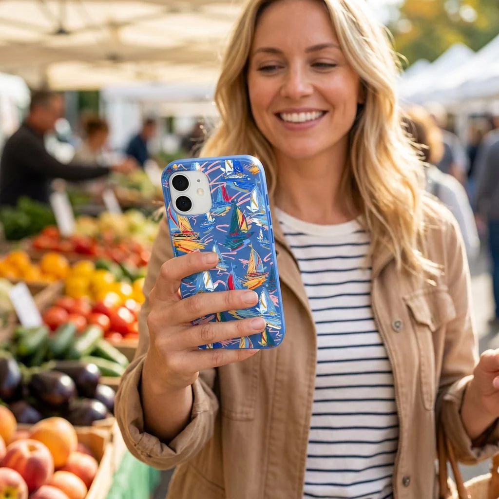 Electric Blue Dockside Dreams Google Pixel 10a Case - Image 2