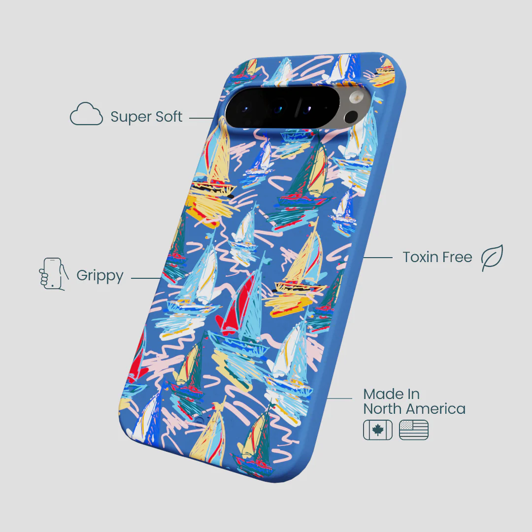 Electric Blue Dockside Dreams Google Pixel 9 Pro XL Case - Image 3