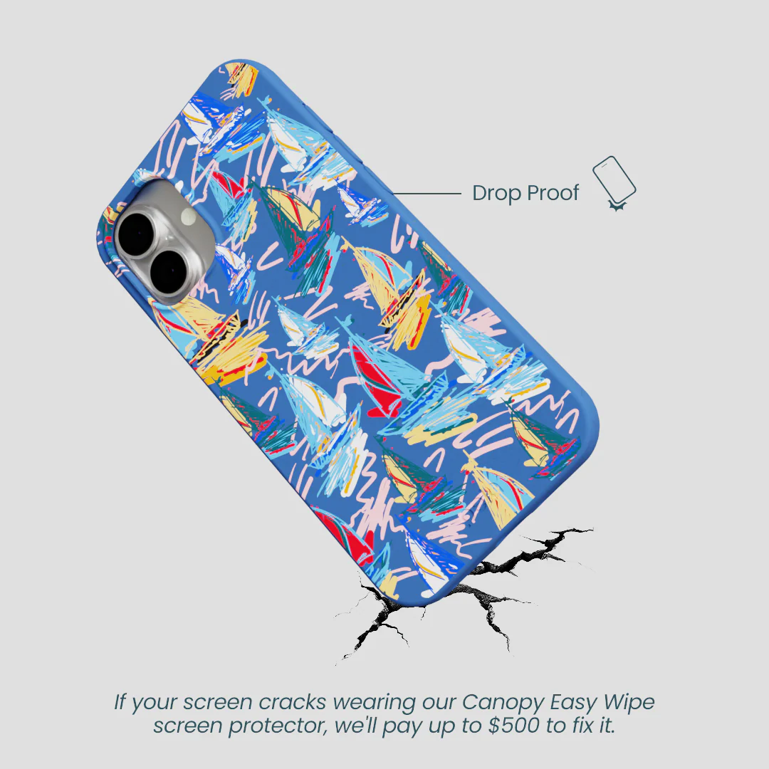 Electric Blue Dockside Dreams iPhone 16 Plus Case - Image 5