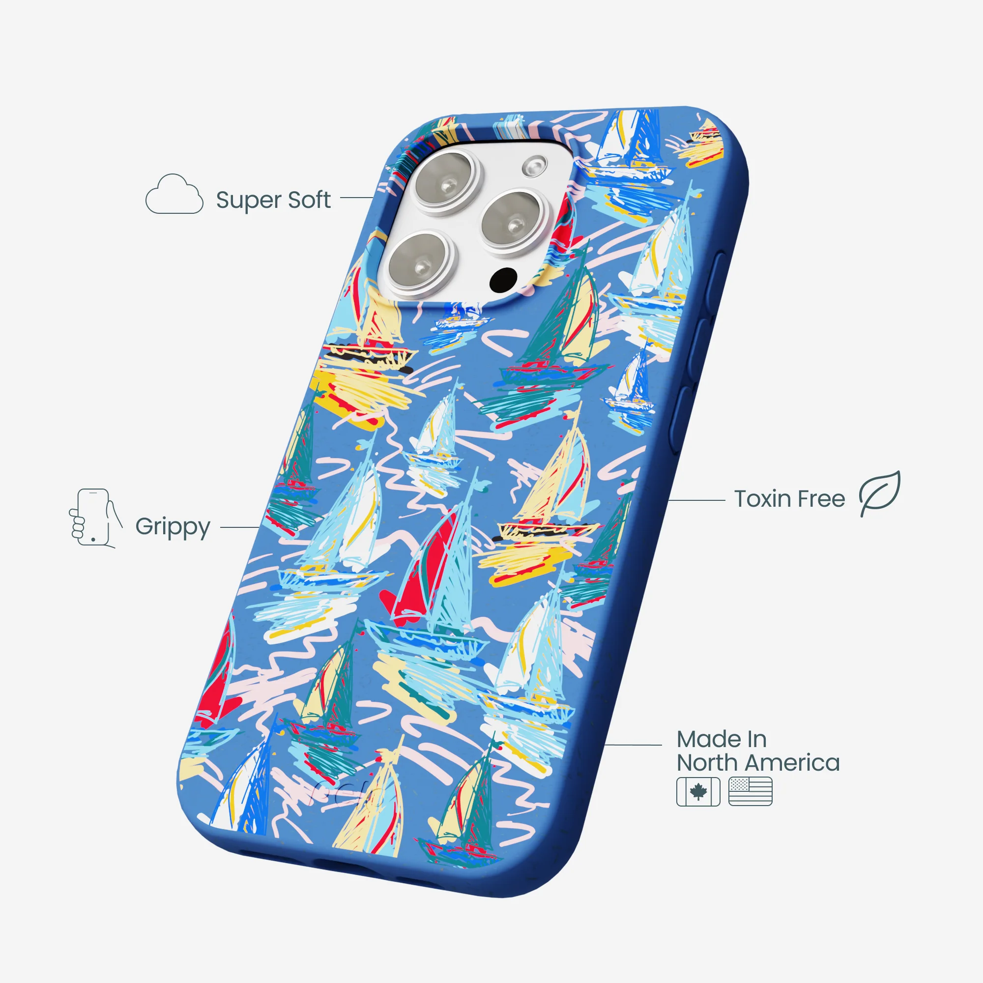 Electric Blue Dockside Dreams iPhone 16 Pro Max Case - Image 4