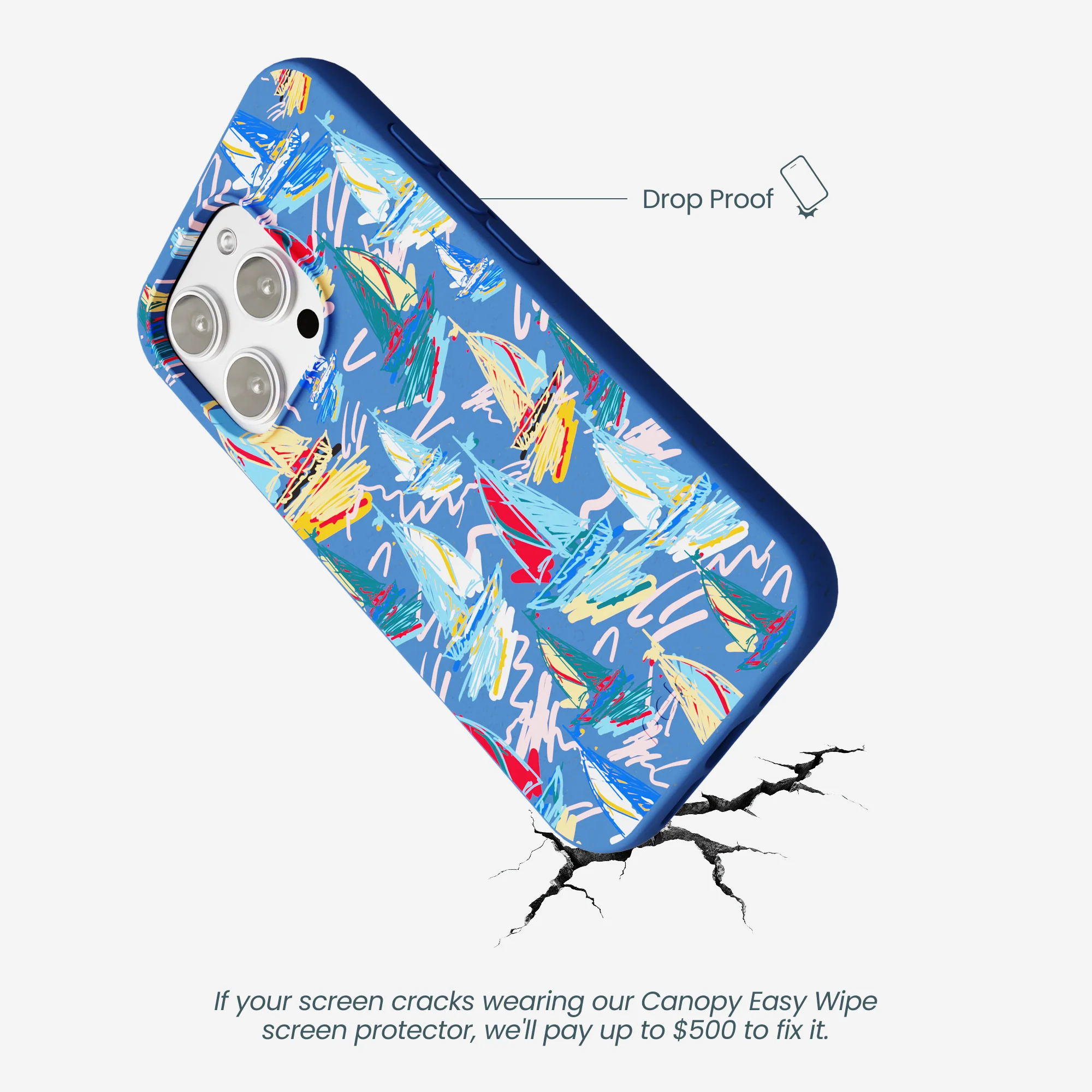 Electric Blue Dockside Dreams iPhone 16 Pro Max Case - Image 5