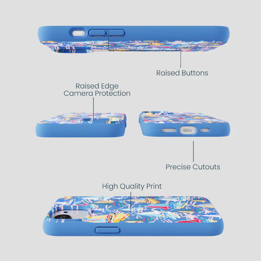Electric Blue Dockside Dreams iPhone 16e/17e Case - Image 3