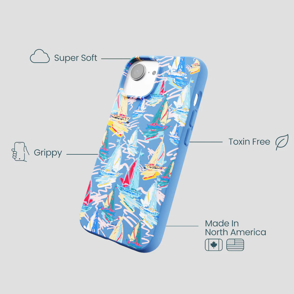Electric Blue Dockside Dreams iPhone 16e/17e Case - Image 4