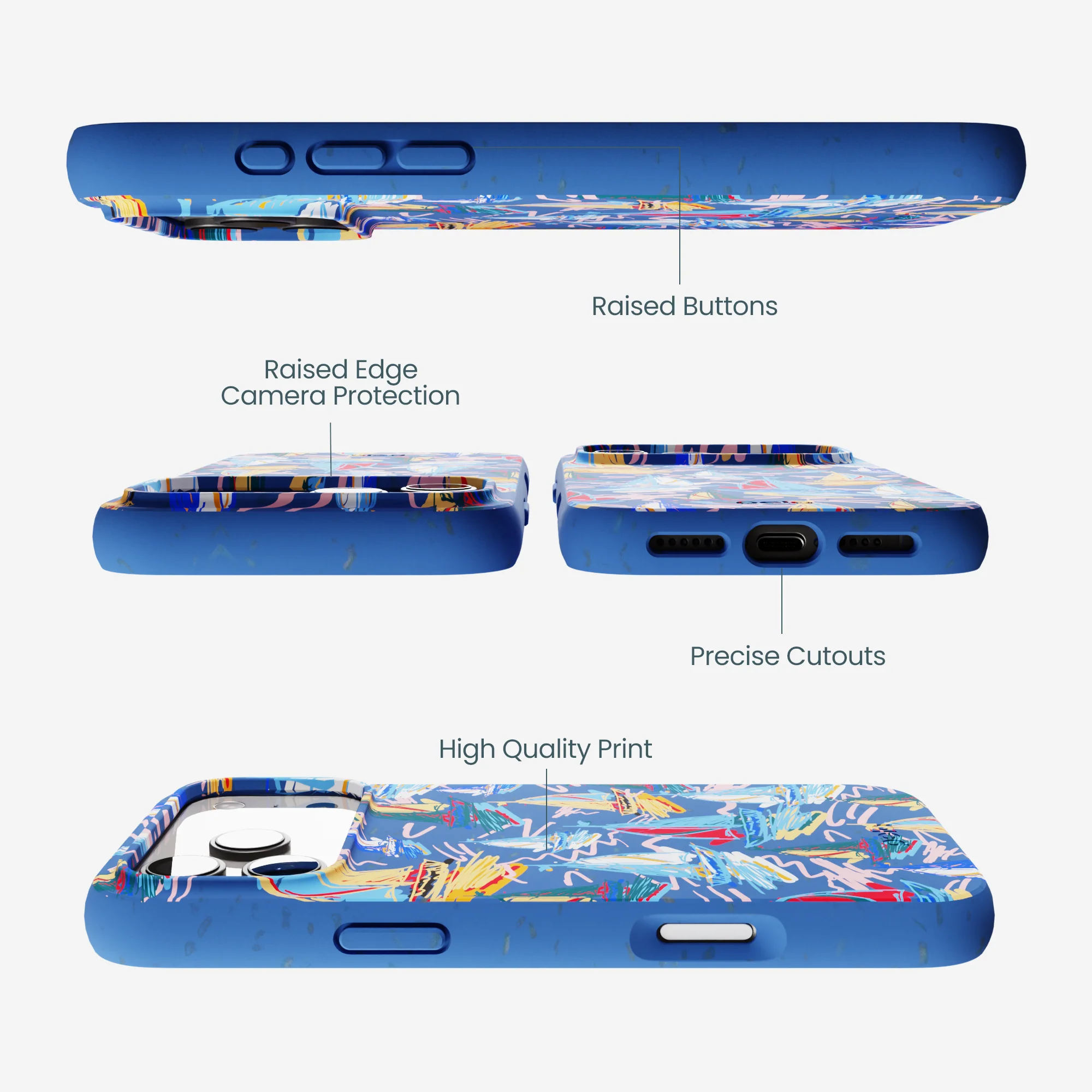Electric Blue Dockside Dreams iPhone 17 Pro Max Case - Image 3