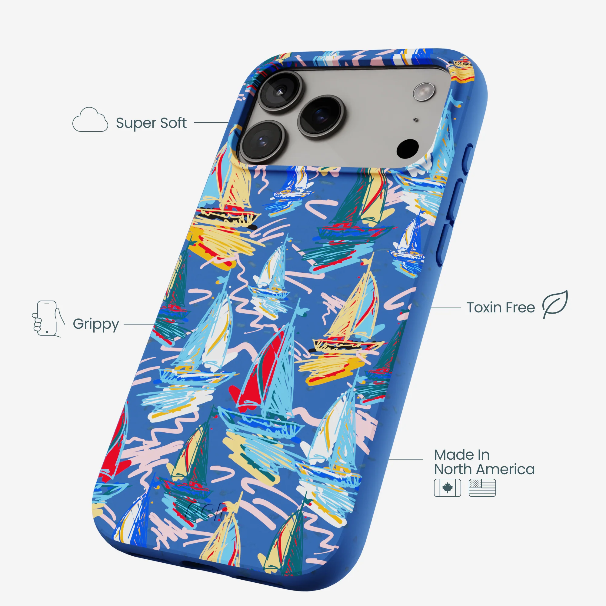 Electric Blue Dockside Dreams iPhone 17 Pro Max Case - Image 4