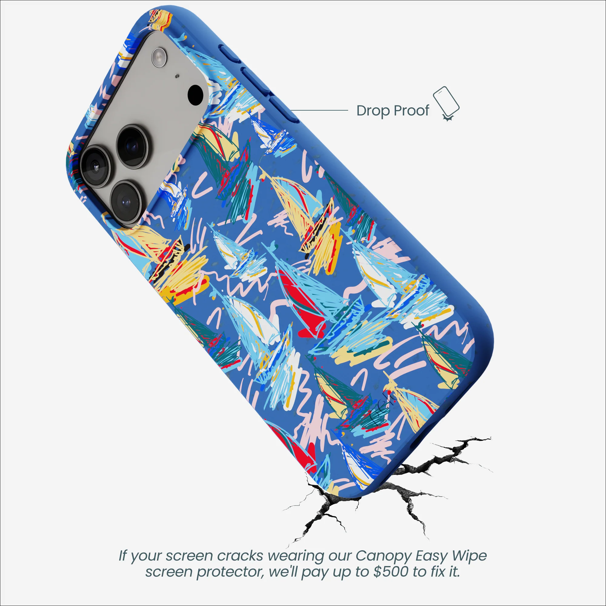 Electric Blue Dockside Dreams iPhone 17 Pro Max Case - Image 5