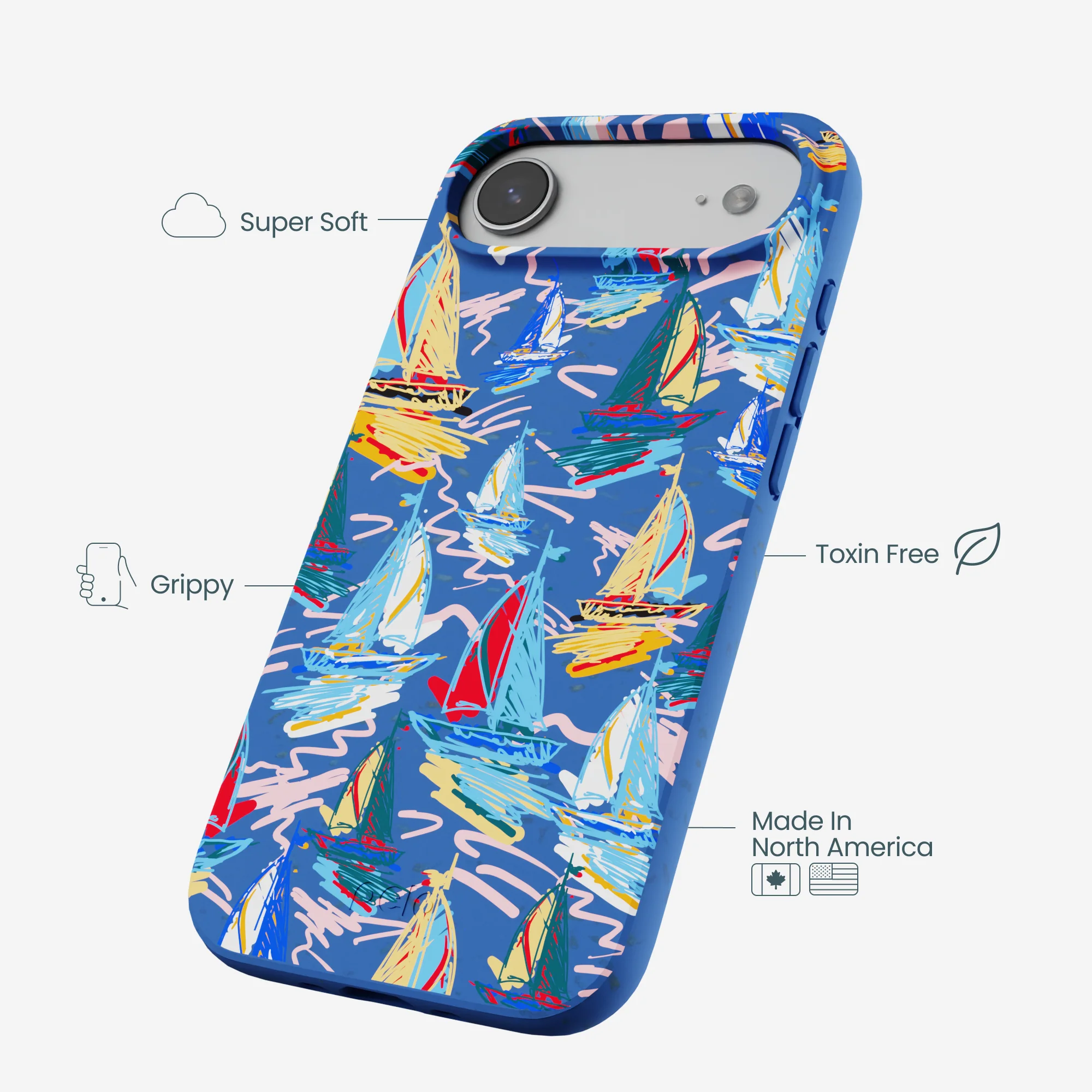 Electric Blue Dockside Dreams iPhone Air Case - Image 4