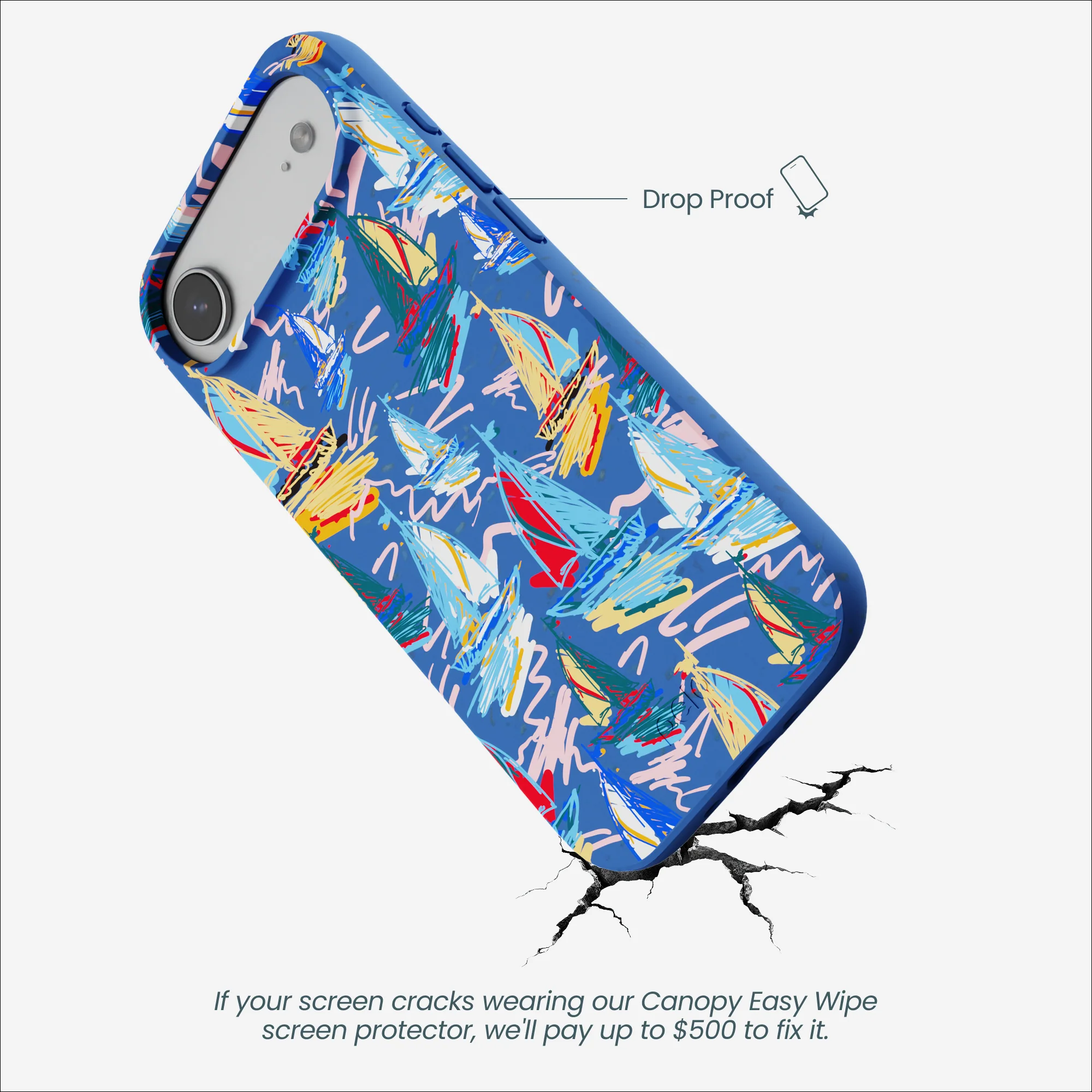 Electric Blue Dockside Dreams iPhone Air Case - Image 5