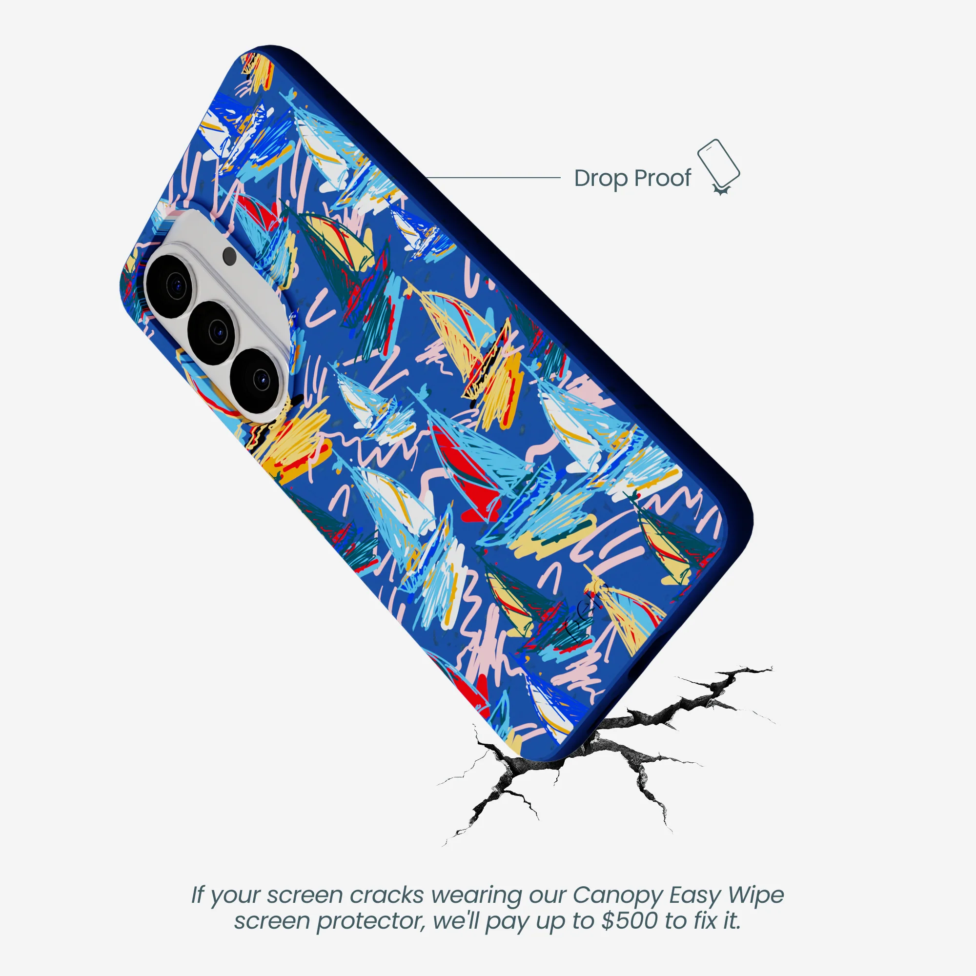 Electric Blue Dockside Dreams Samsung Galaxy S26 Case - Image 4