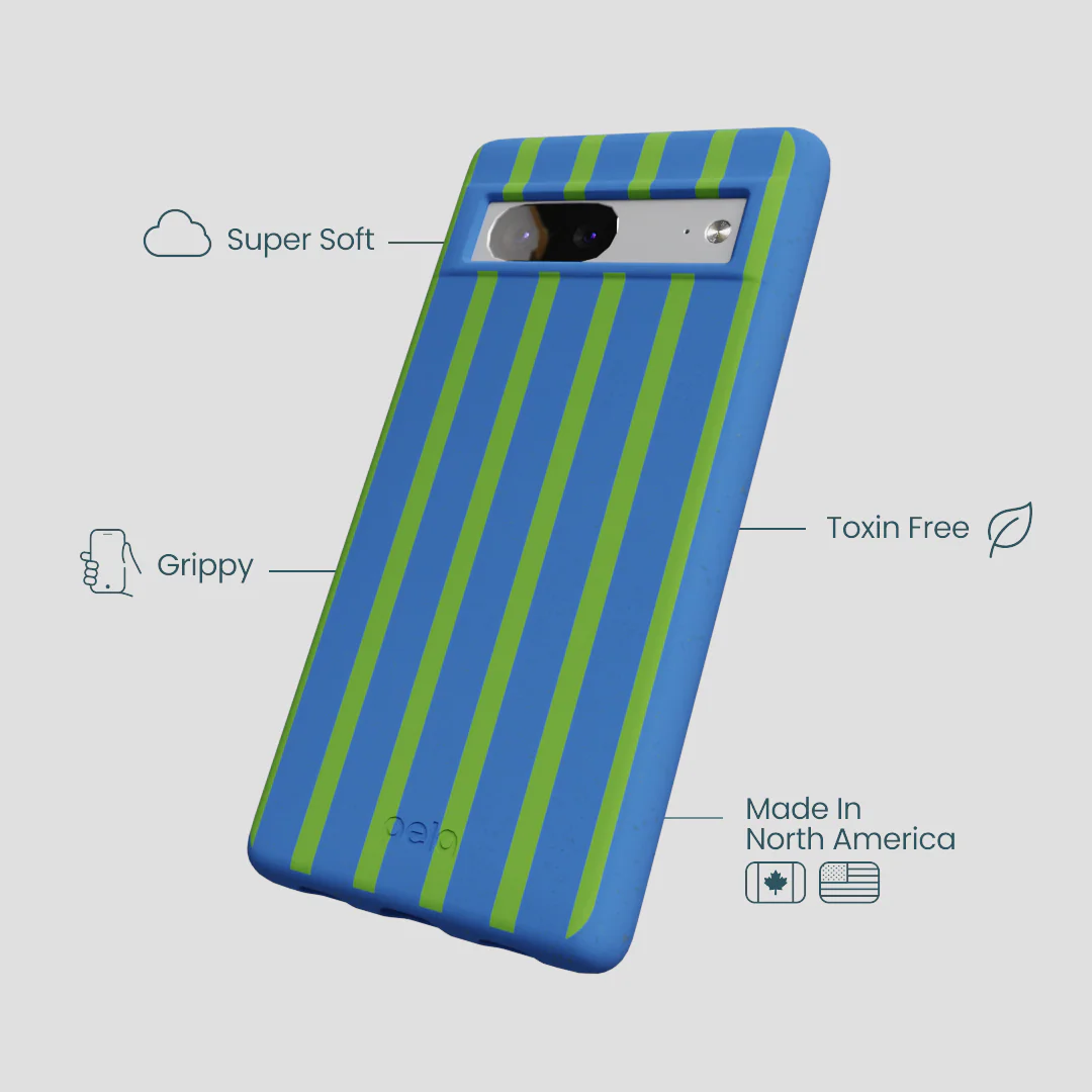 Electric Blue Earth Stripes Google Pixel 7 Case - Image 4