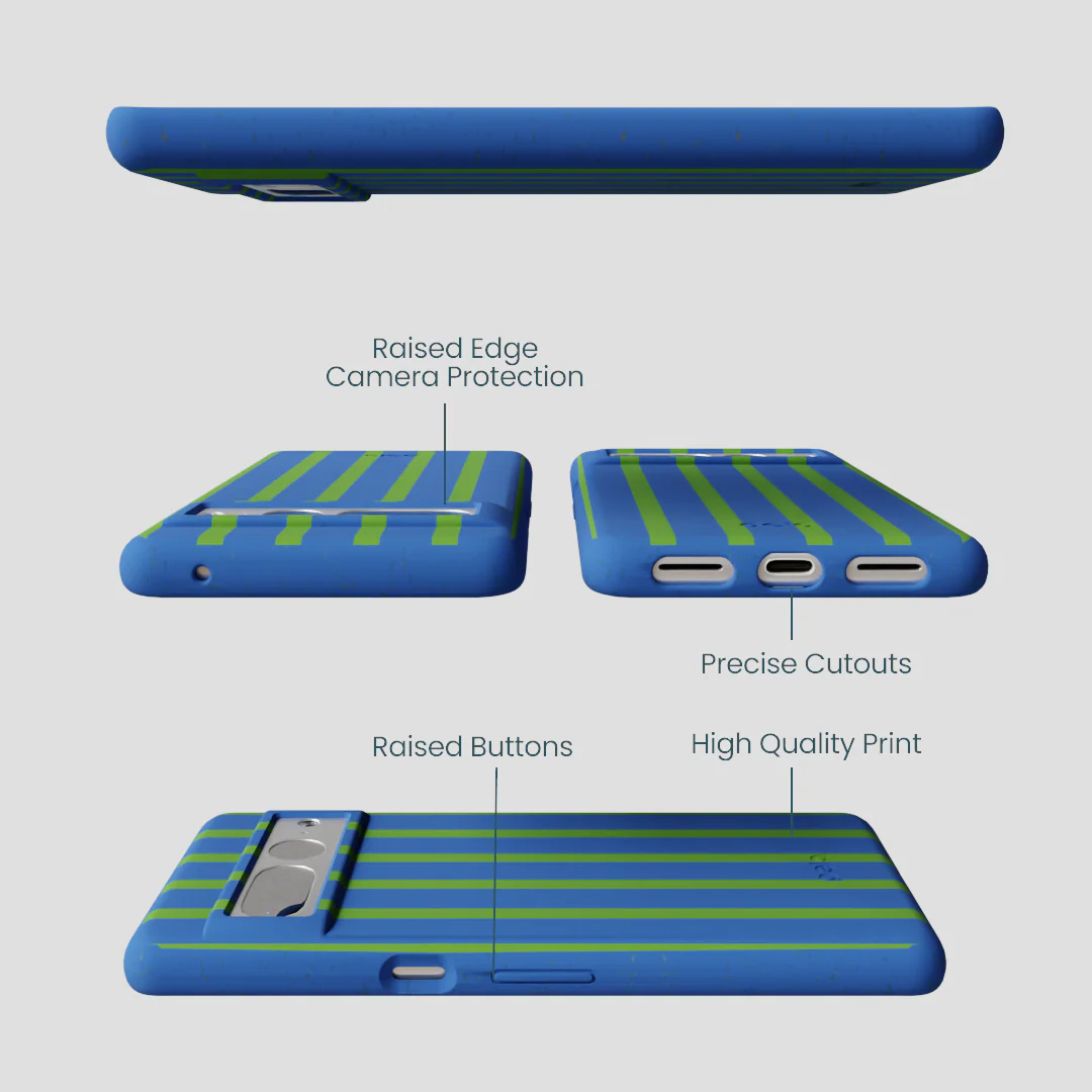 Electric Blue Earth Stripes Google Pixel 7 Pro Case - Image 3