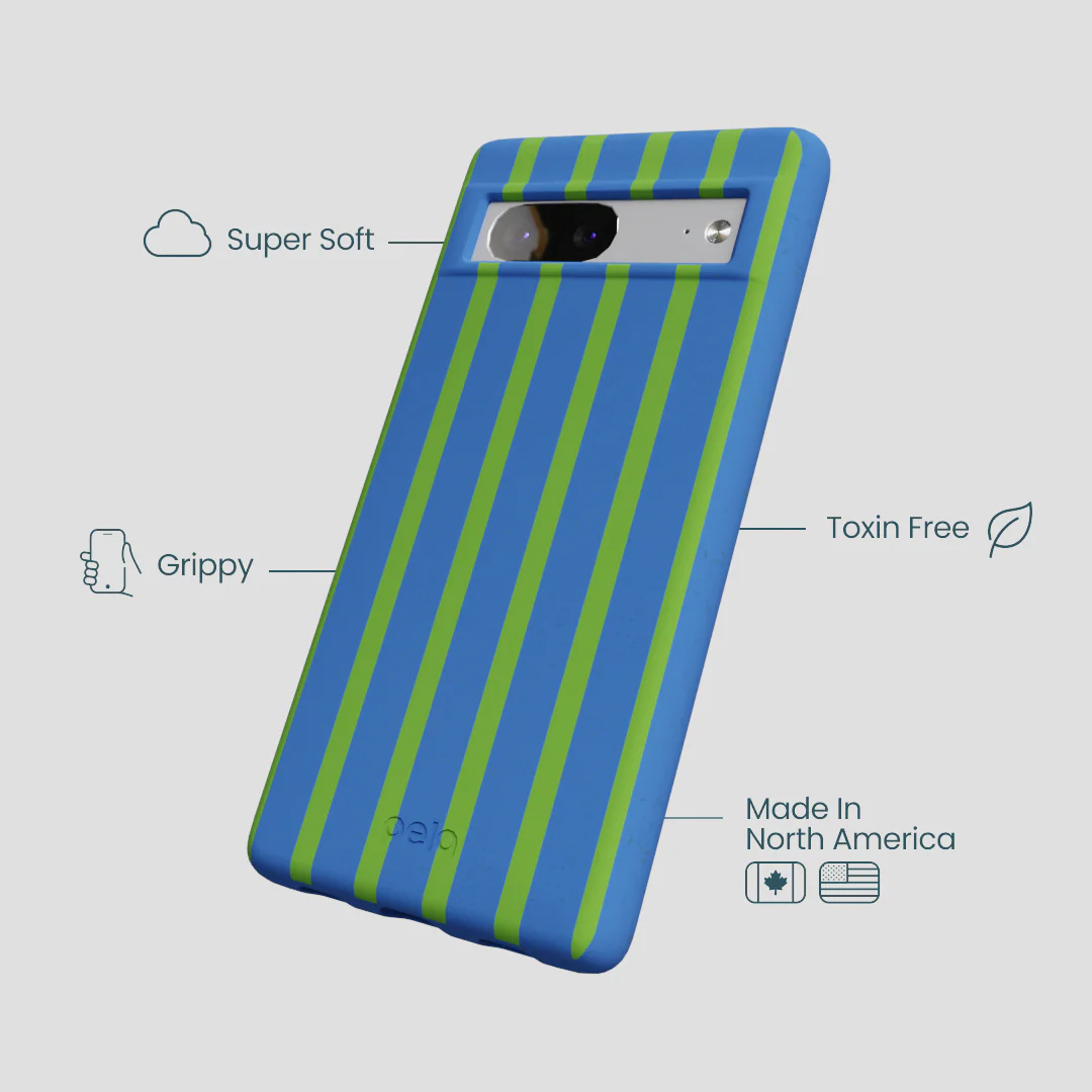 Electric Blue Earth Stripes Google Pixel 7a Case - Image 4