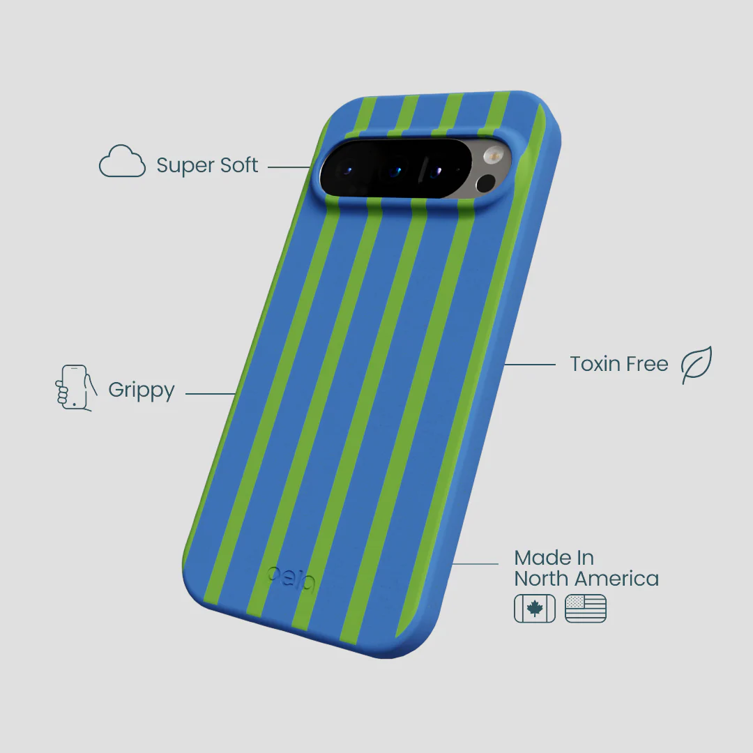 Electric Blue Earth Stripes Google Pixel 9/9 Pro Case - Image 4