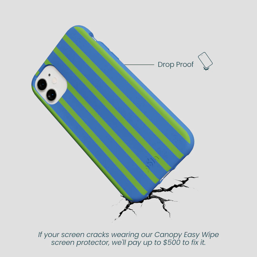 Electric Blue Earth Stripes iPhone 11 Case - Image 5