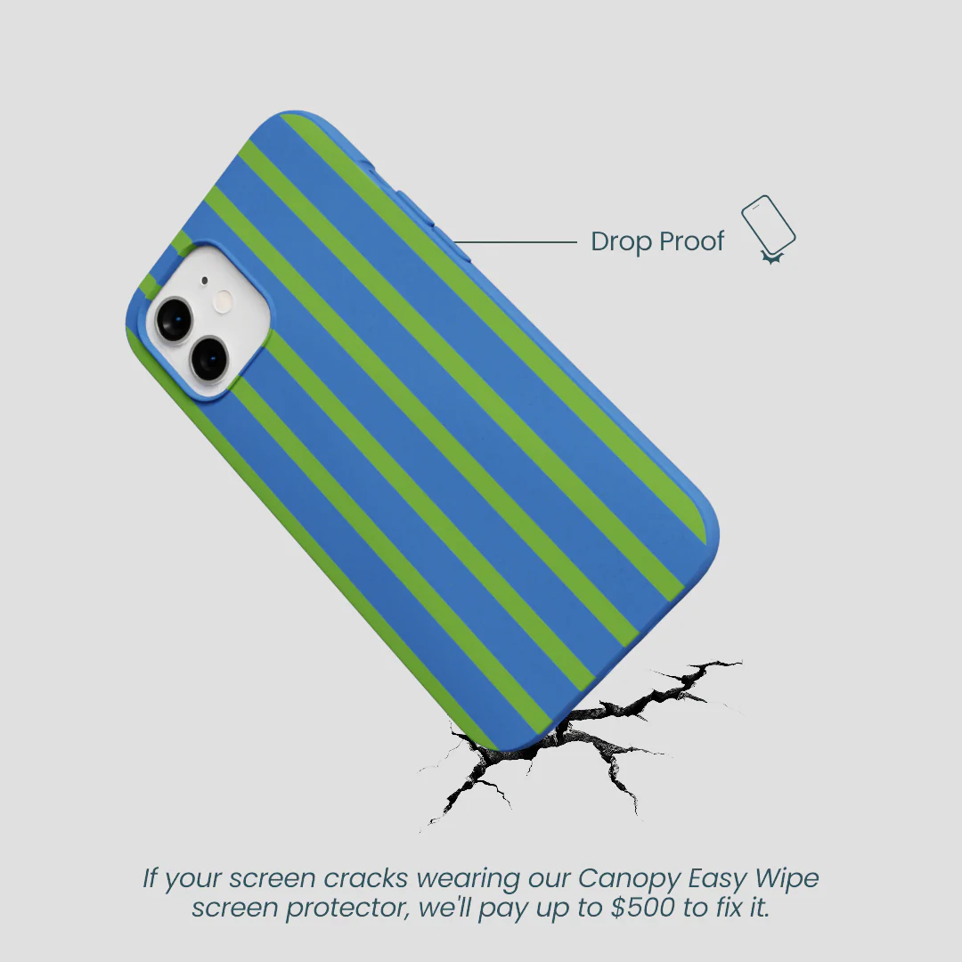 Electric Blue Earth Stripes iPhone 12/ iPhone 12 Pro Case - Image 5
