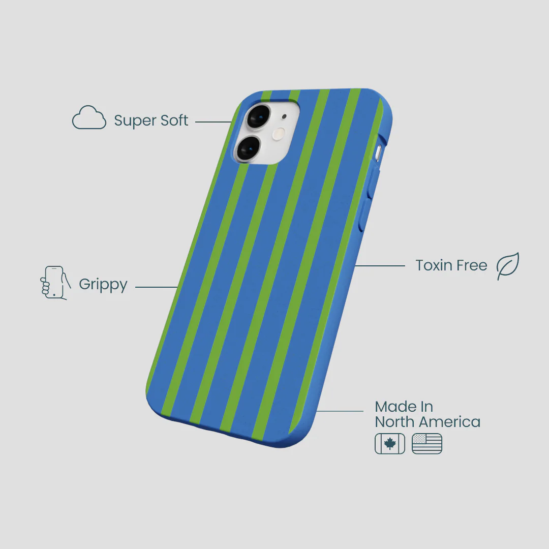 Electric Blue Earth Stripes iPhone 12 Mini Case - Image 4