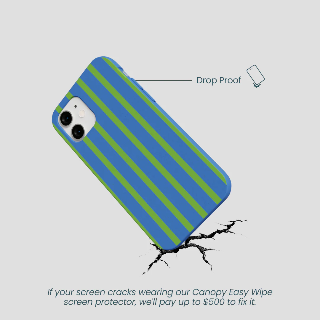 Electric Blue Earth Stripes iPhone 12 Mini Case - Image 5
