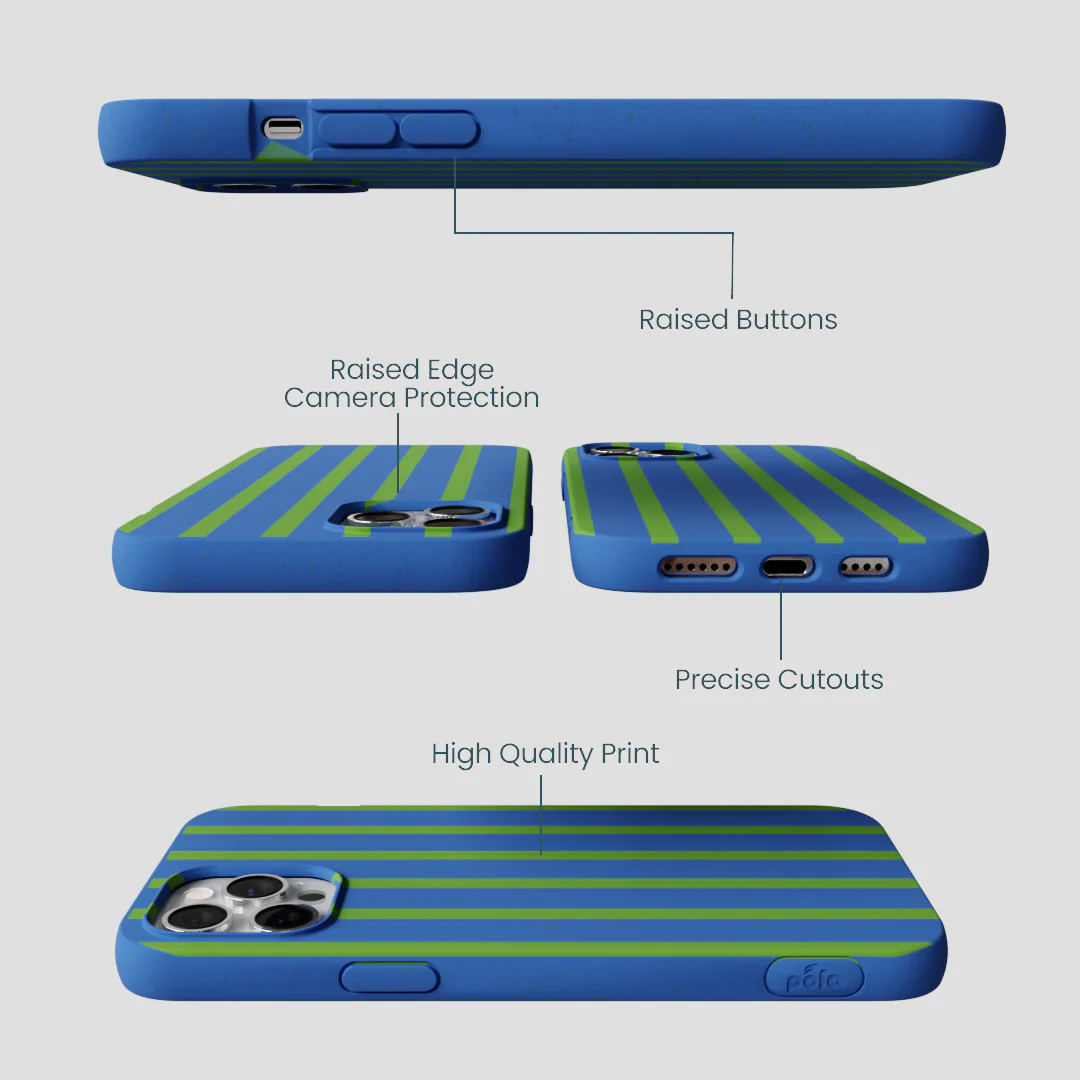 Electric Blue Earth Stripes iPhone 12 Pro Max Case - Image 3