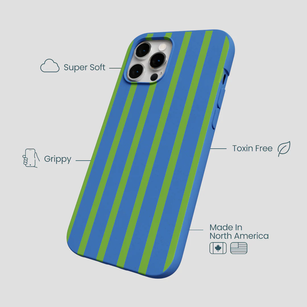 Electric Blue Earth Stripes iPhone 12 Pro Max Case - Image 4