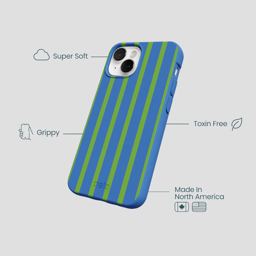 Electric Blue Earth Stripes iPhone 13 Mini Case - Image 4