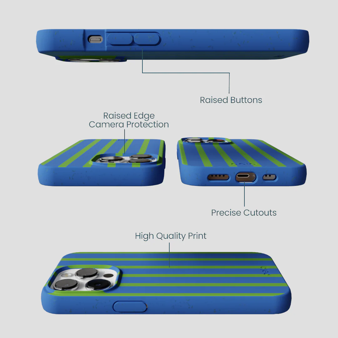 Electric Blue Earth Stripes iPhone 13 Pro Max Case - Image 3
