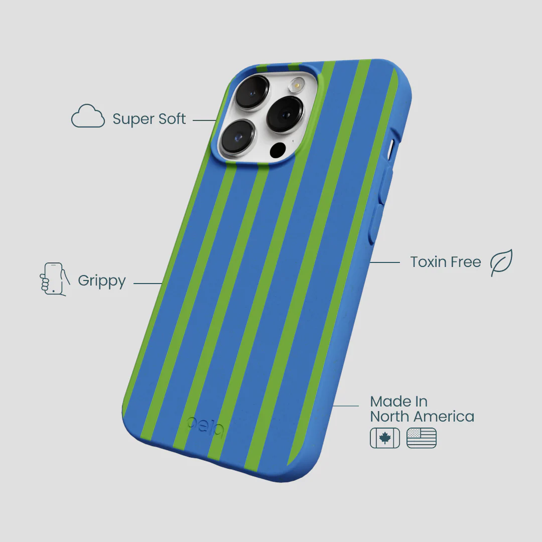 Electric Blue Earth Stripes iPhone 13 Pro Max Case - Image 4