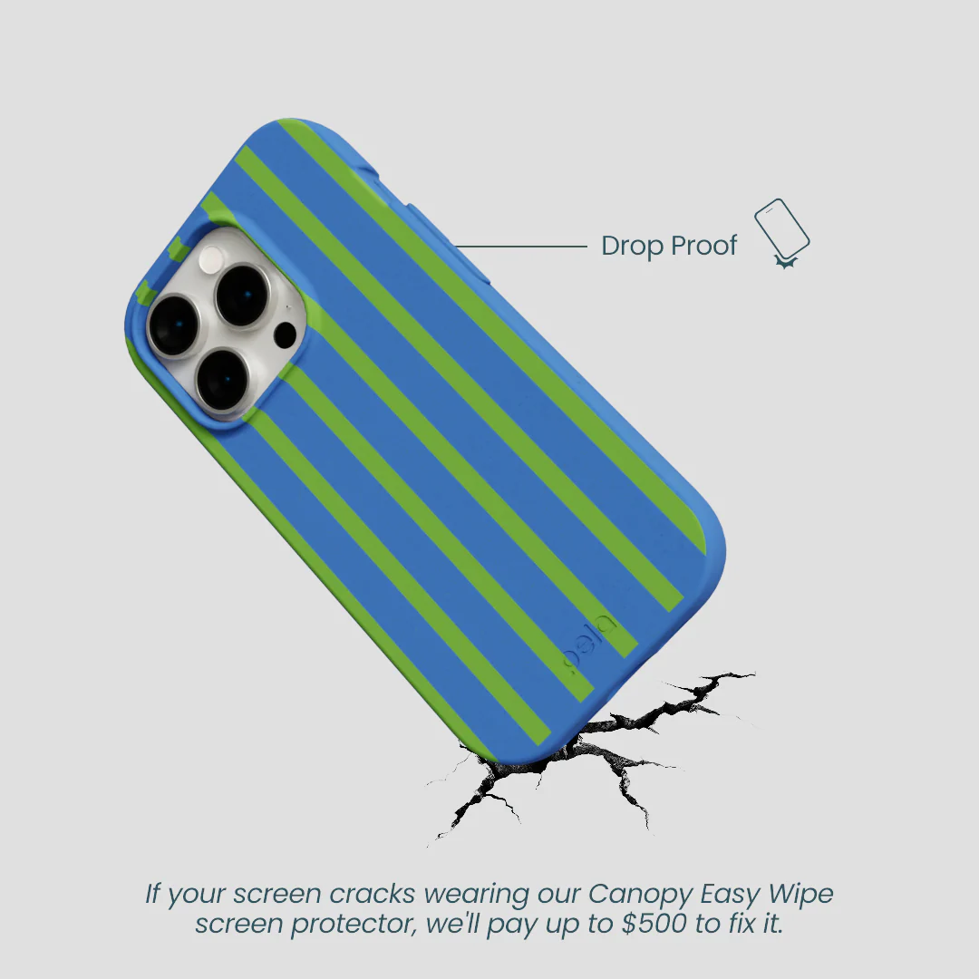 Electric Blue Earth Stripes iPhone 14 Pro Case - Image 5