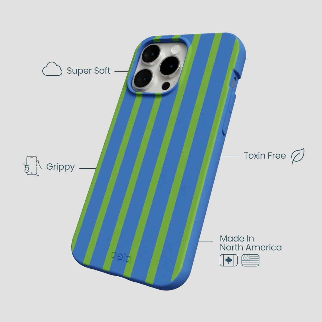 Electric Blue Earth Stripes iPhone 14 Pro Max Case - Image 4