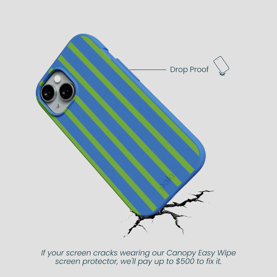 Electric Blue Earth Stripes iPhone 15 Case - Image 5