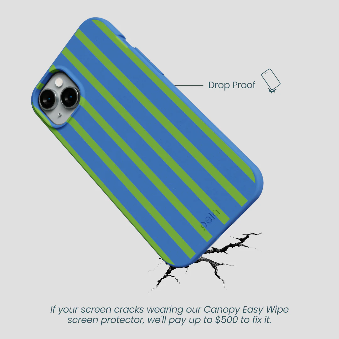 Electric Blue Earth Stripes iPhone 15 Plus Case - Image 5