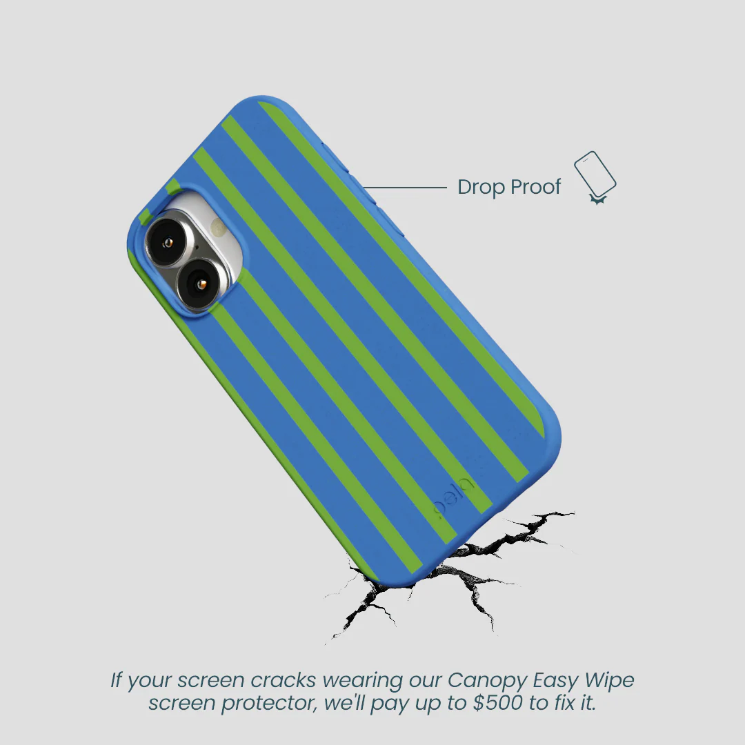 Electric Blue Earth Stripes iPhone 16 Case - Image 5