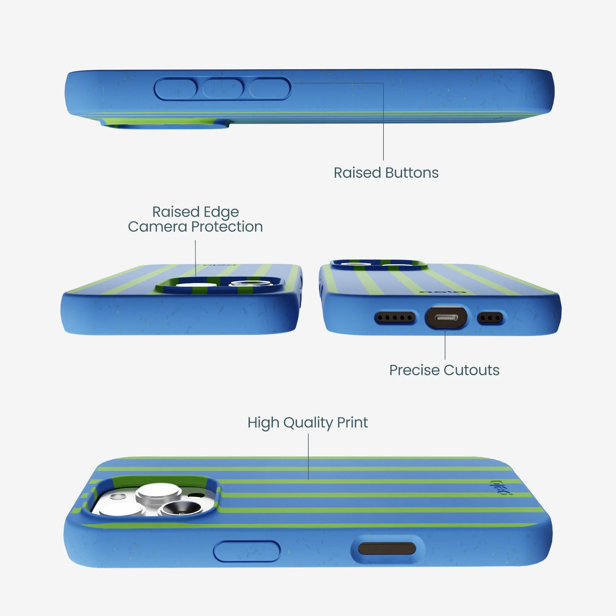 Electric Blue Earth Stripes iPhone 16 Pro Max Case - Image 3