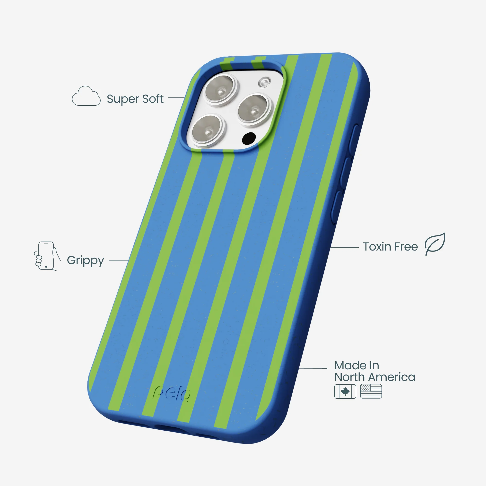 Electric Blue Earth Stripes iPhone 16 Pro Max Case - Image 4