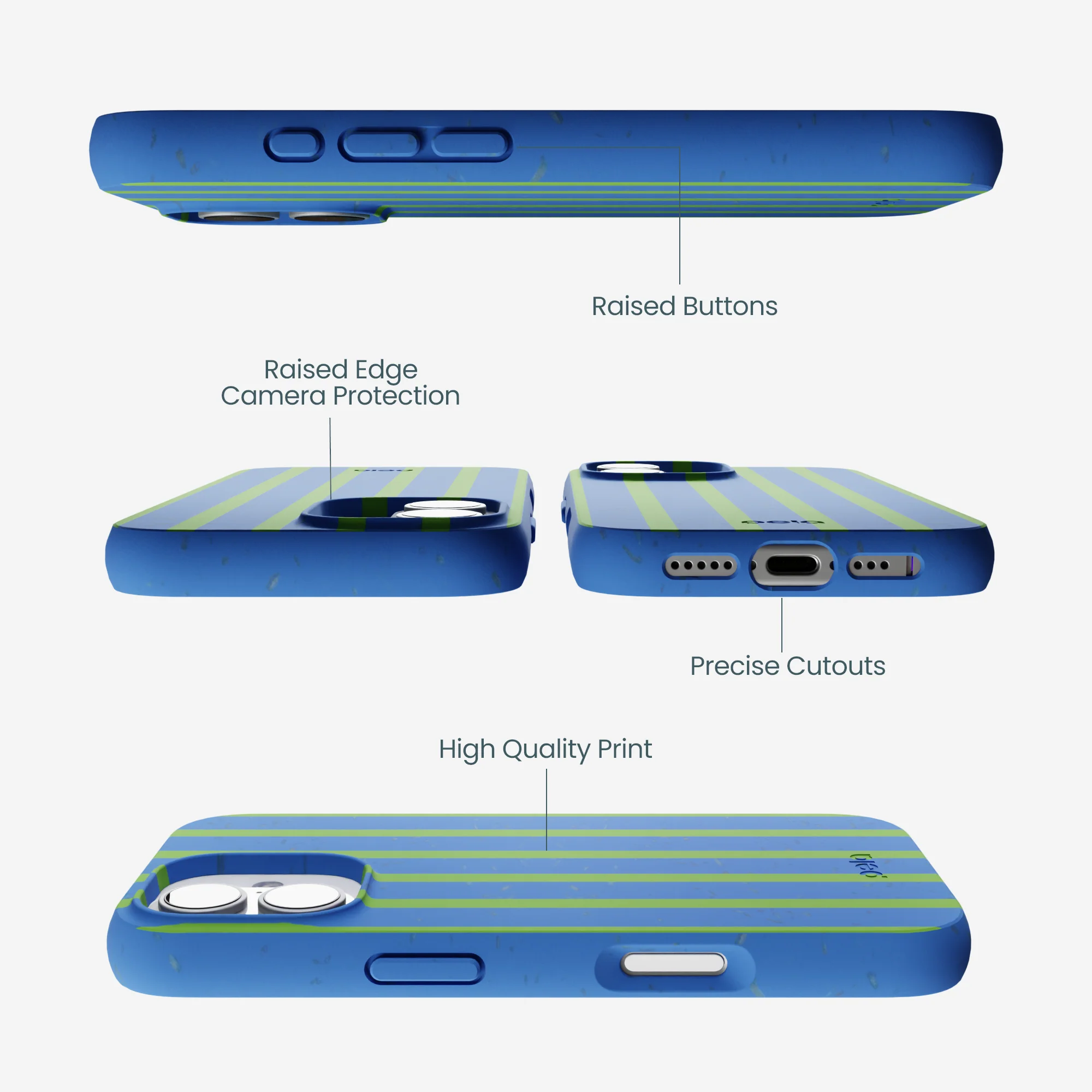 Electric Blue Earth Stripes iPhone 17 Case - Image 2