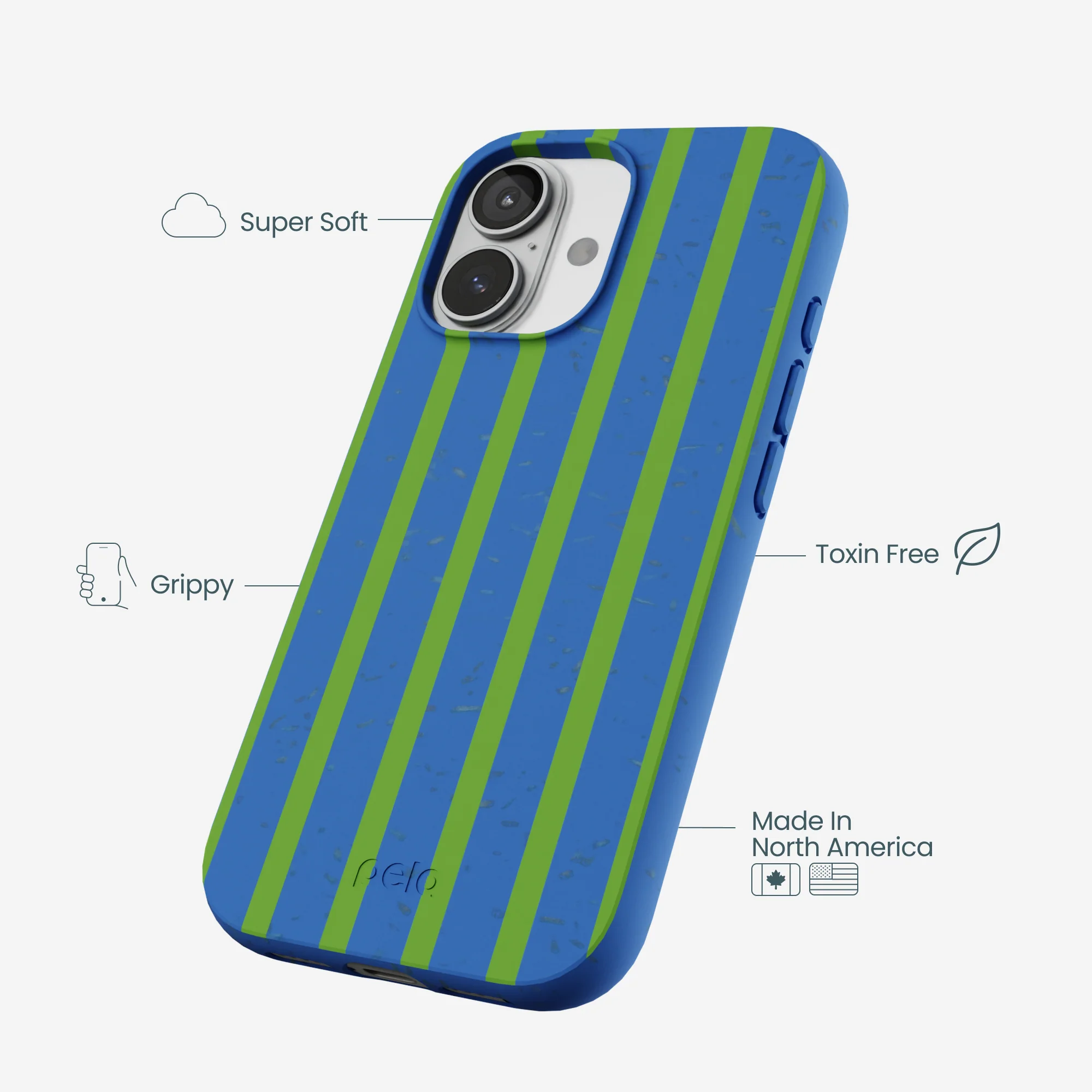 Electric Blue Earth Stripes iPhone 17 Case - Image 3
