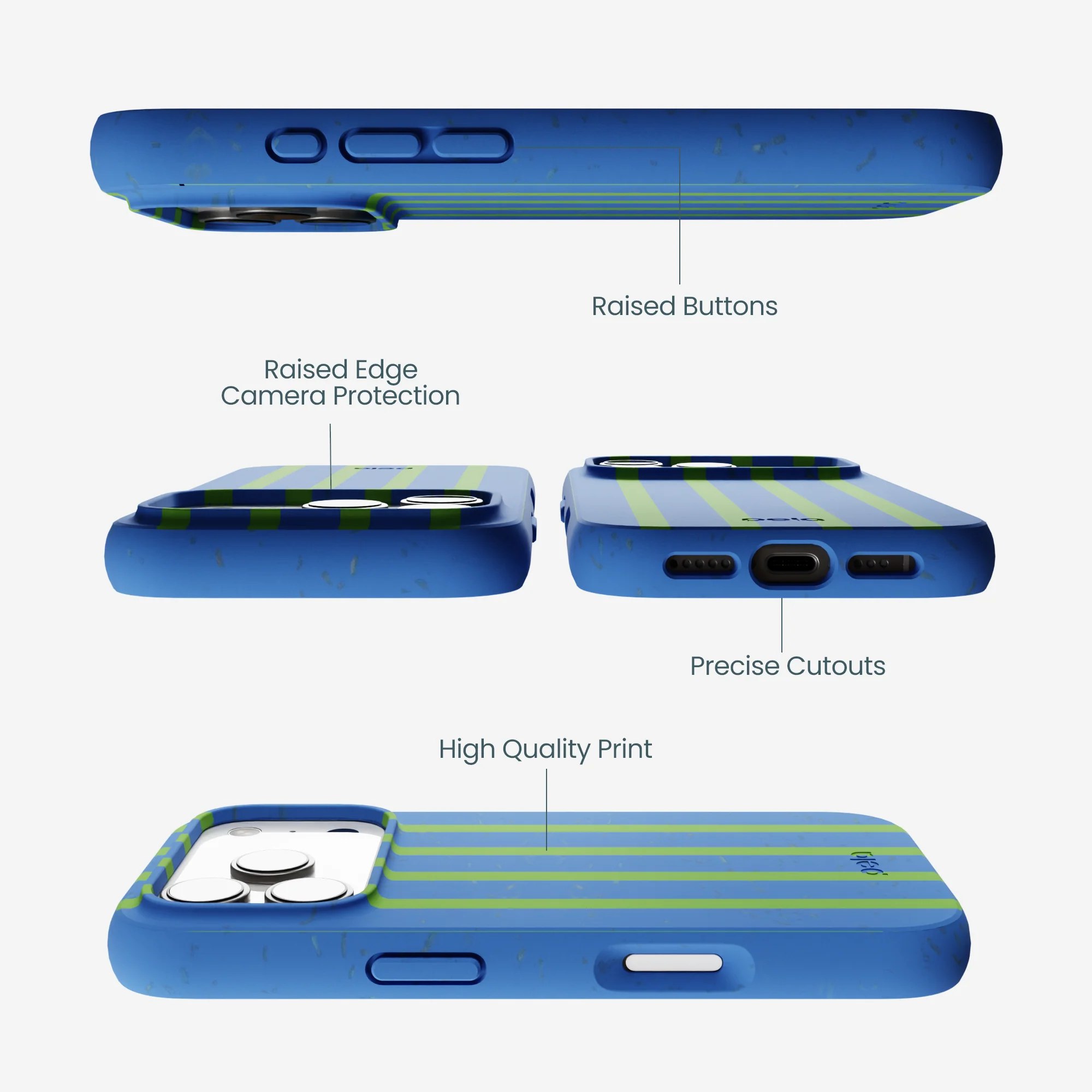 Electric Blue Earth Stripes iPhone 17 Pro Case - Image 3