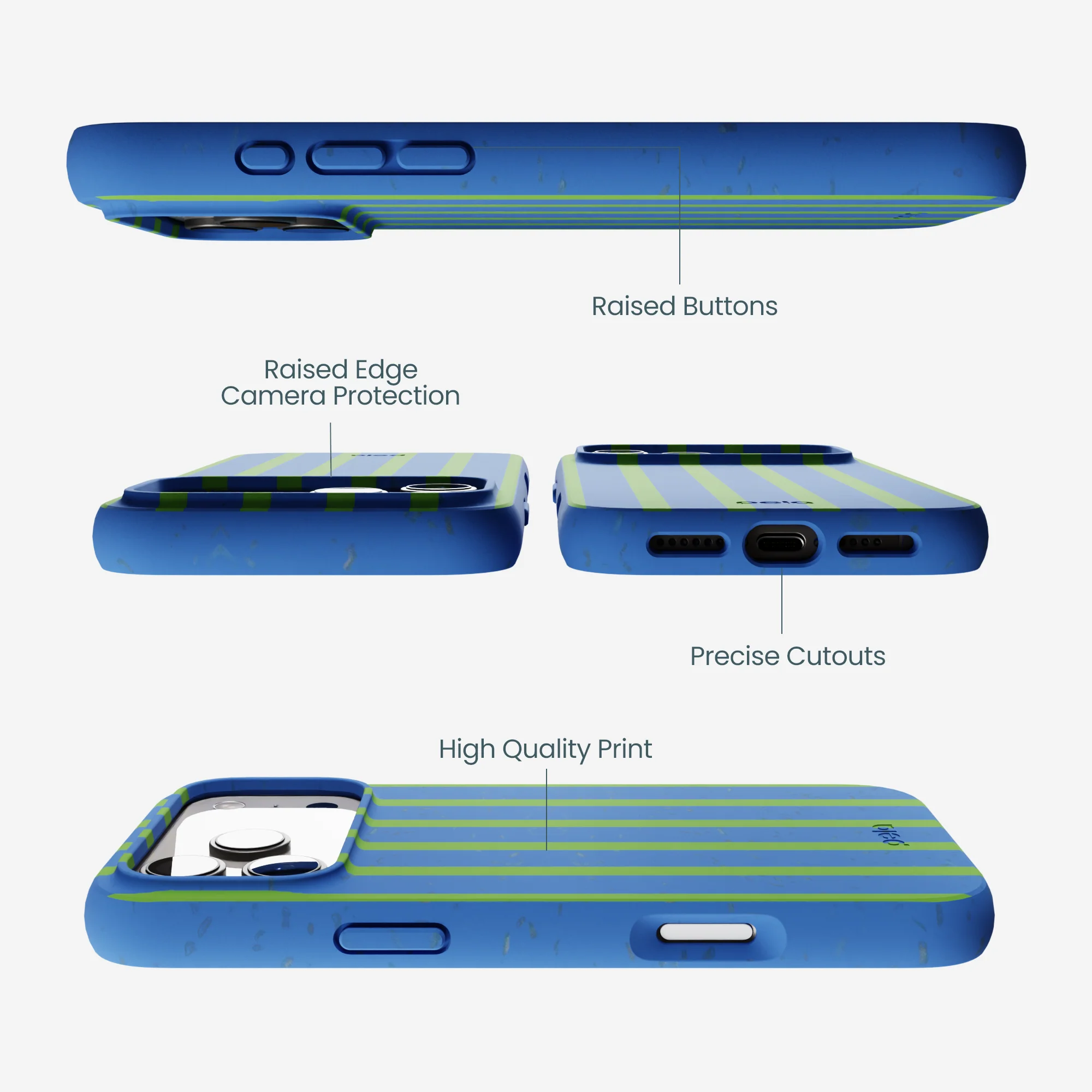 Electric Blue Earth Stripes iPhone 17 Pro Max Case - Image 3