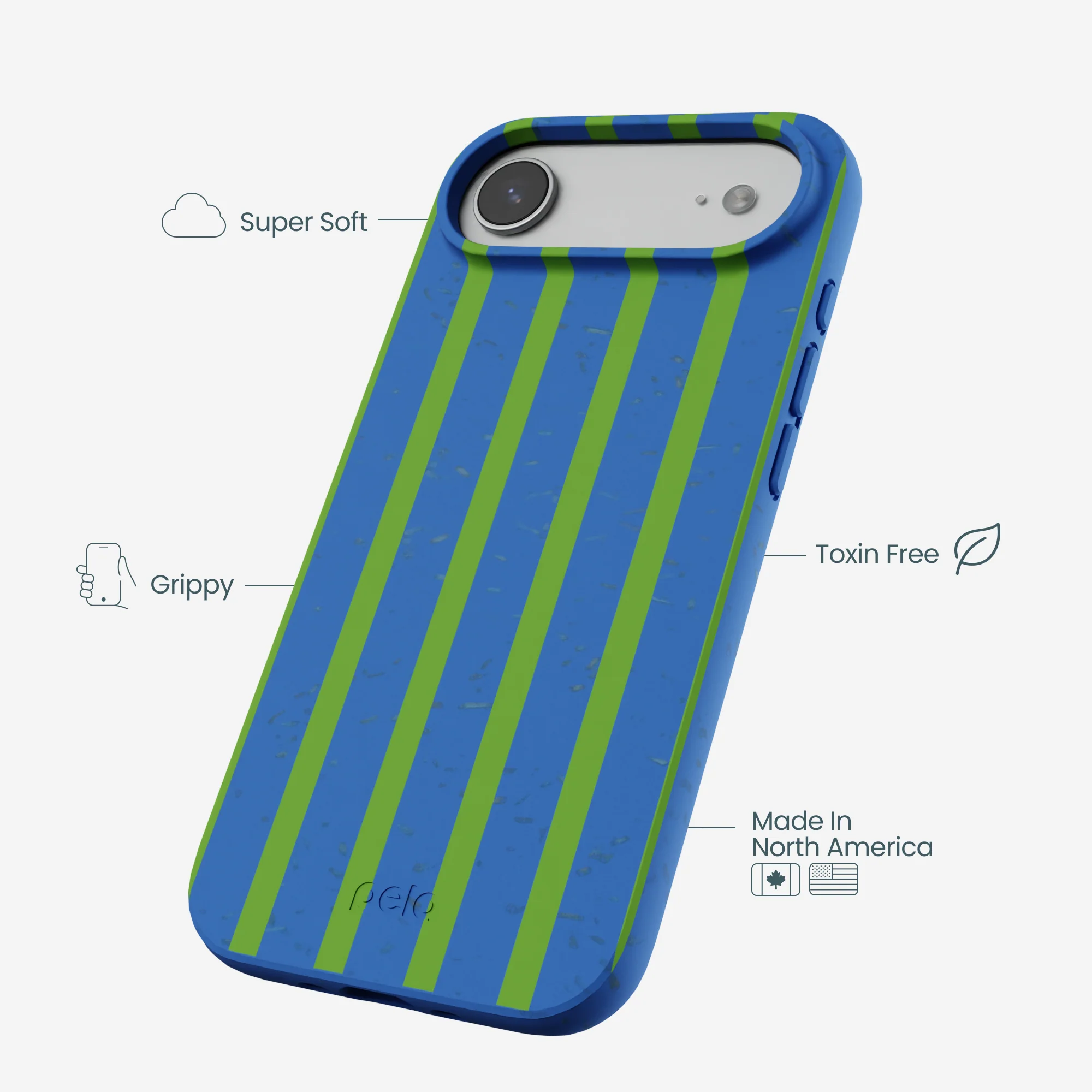 Electric Blue Earth Stripes iPhone Air Case - Image 4