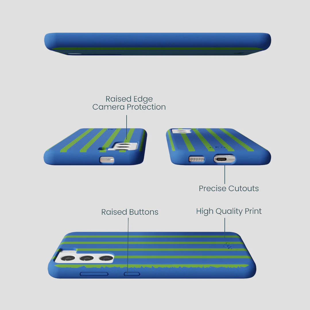 Electric Blue Earth Stripes Samsung Galaxy S21 Case - Image 3