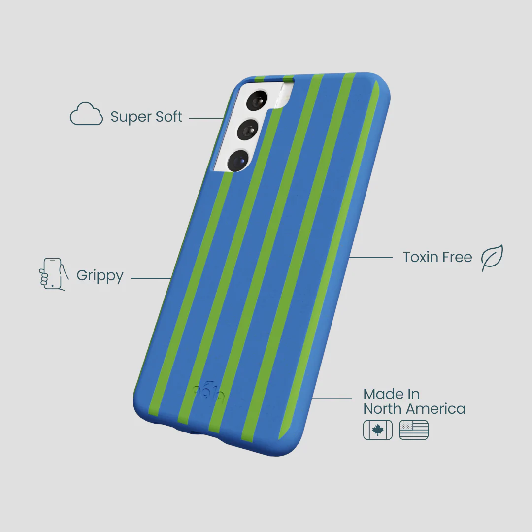 Electric Blue Earth Stripes Samsung Galaxy S21 Case - Image 4