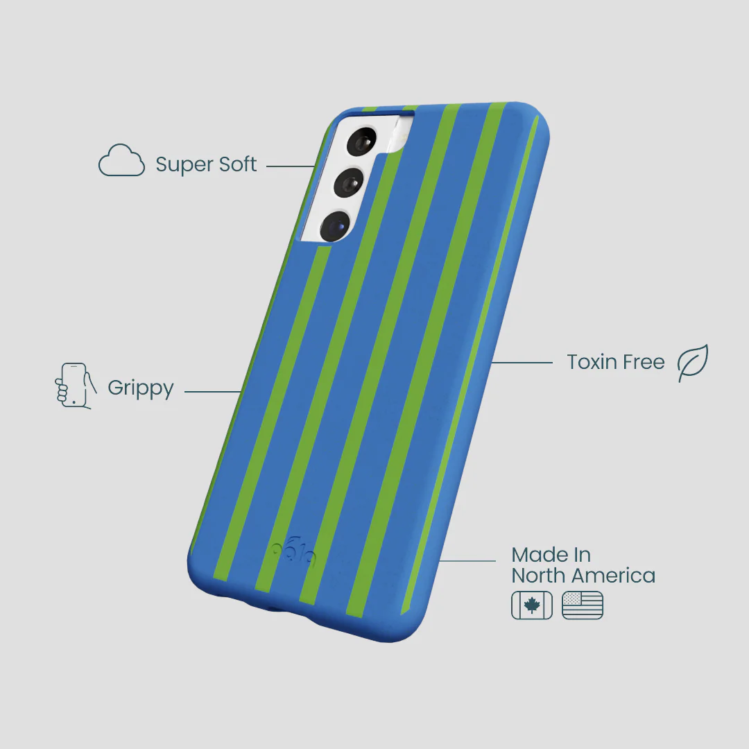 Electric Blue Earth Stripes Samsung Galaxy S22 Case - Image 4