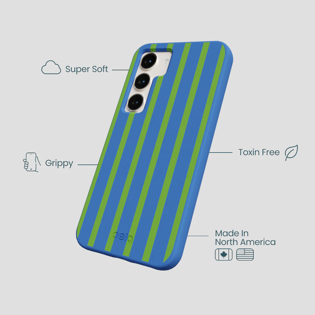 Electric Blue Earth Stripes Samsung Galaxy S23 Case - Image 4