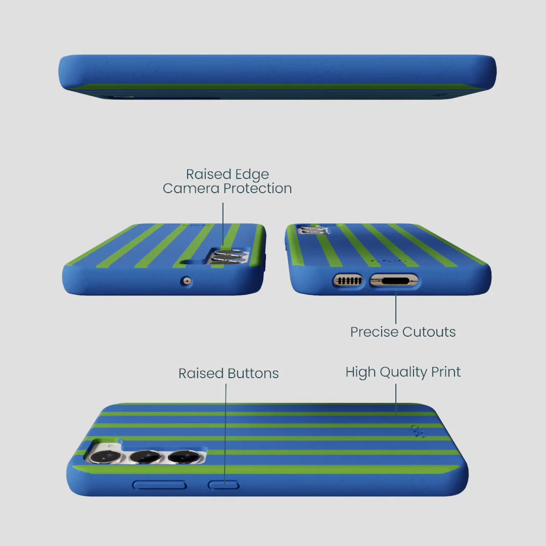 Electric Blue Earth Stripes Samsung Galaxy S23+(Plus) Case - Image 3