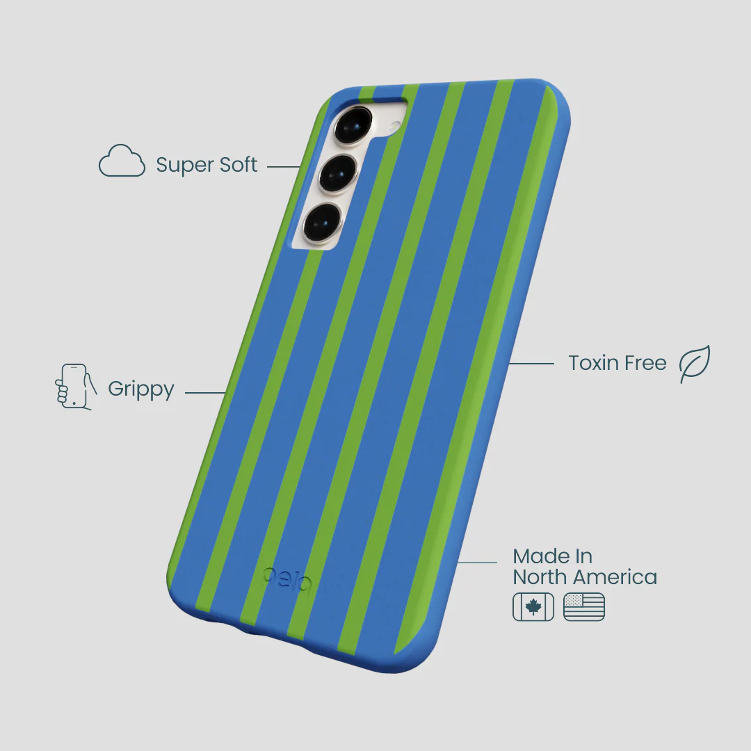 Electric Blue Earth Stripes Samsung Galaxy S23+(Plus) Case - Image 4