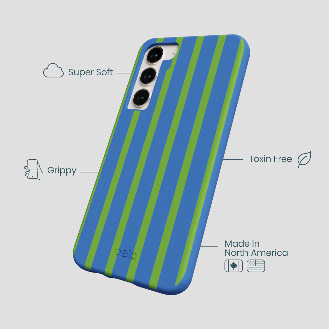 Electric Blue Earth Stripes Samsung Galaxy S24+(Plus) Case - Image 4