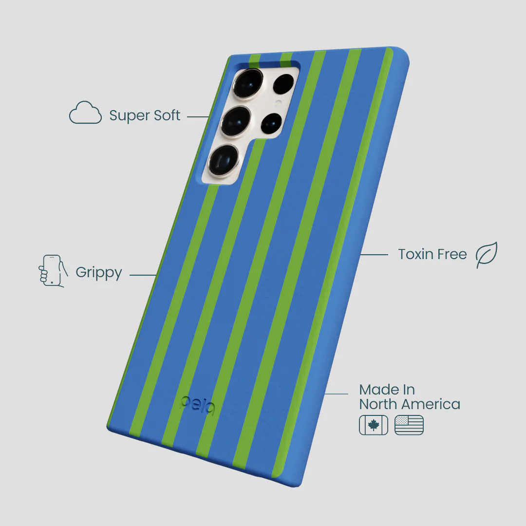 Electric Blue Earth Stripes Samsung Galaxy S24 Ultra Case - Image 4