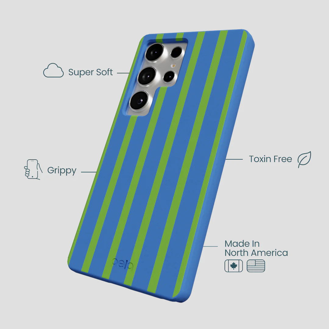 Electric Blue Earth Stripes Samsung Galaxy S25 Ultra Case - Image 4