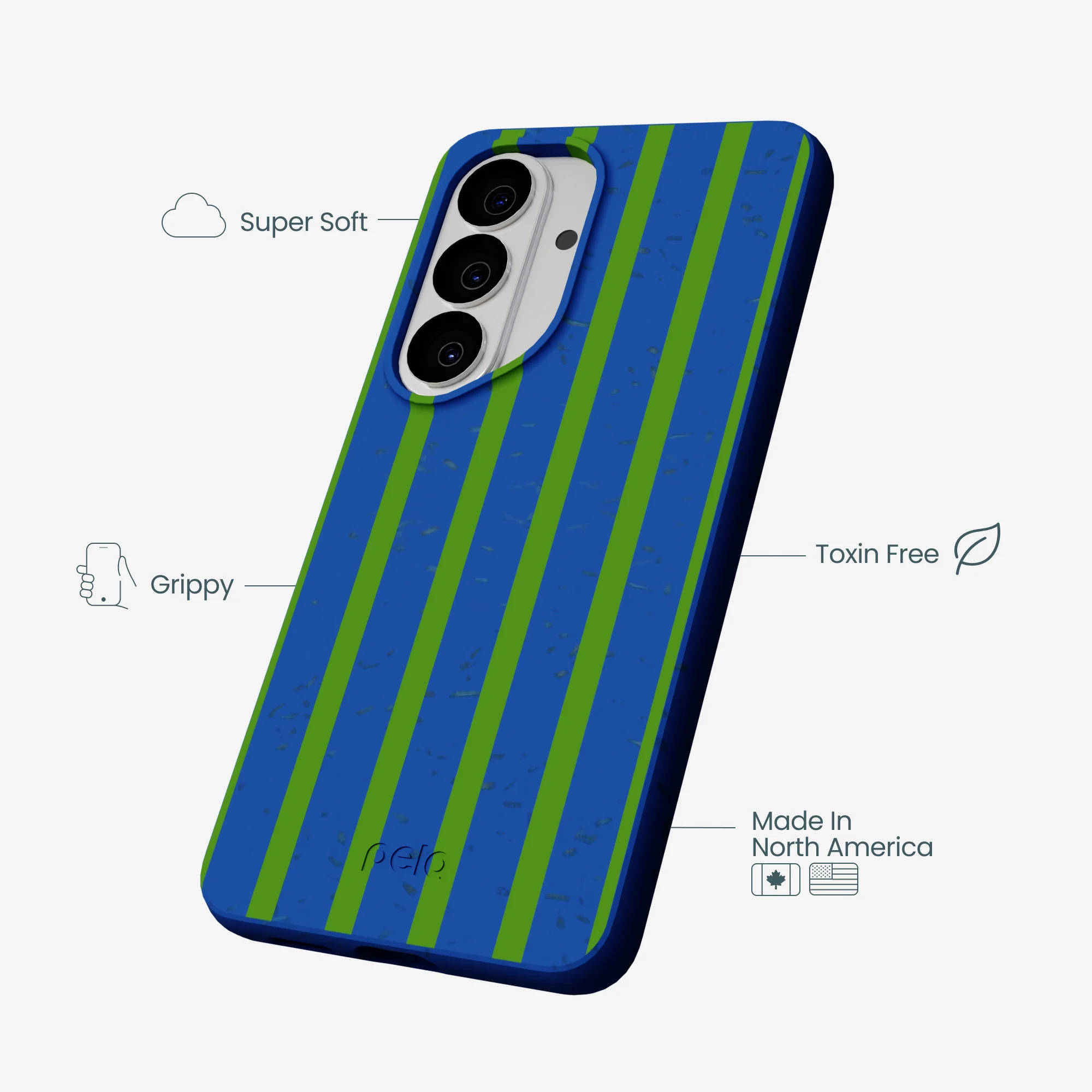 Electric Blue Earth Stripes Samsung Galaxy S26 Case - Image 4